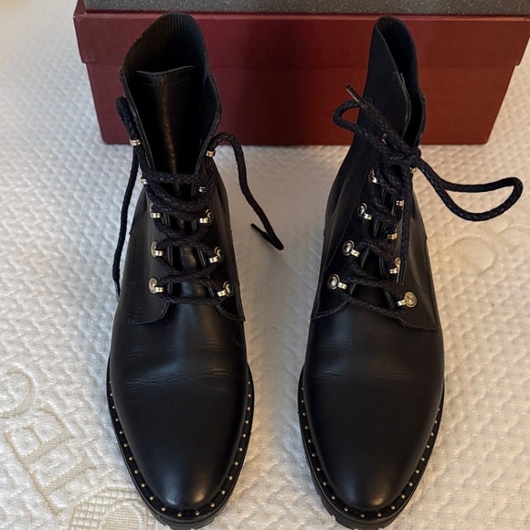 Massimo Dutti Black Lug sole s. 39 stud low boot - Picture 6 of 13